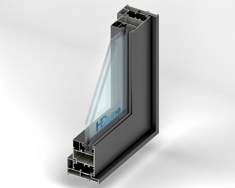 Profile mẫu cửa nhôm kính hệ 55 HDline hệ cửa sổ màu đen